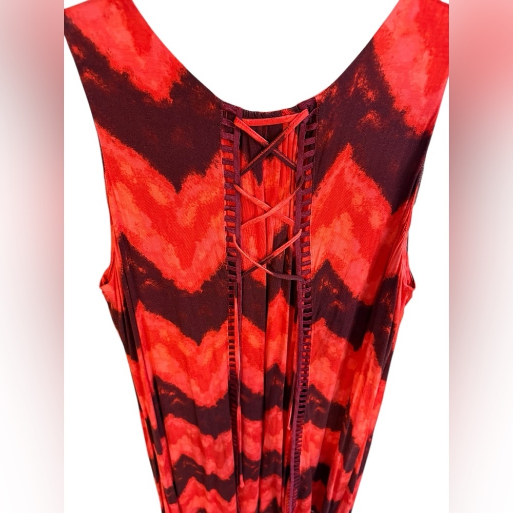 Cato Red and Orange Sleeveless Sundress - Picture 3 of 5